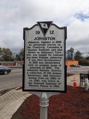 Johnston Historical Marker