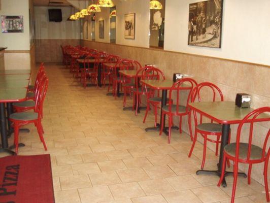 Very chill seating area that's easily adjusted to seat larger groups. Tables are always cleaned down after each customer