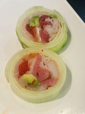 Cucumber wrap is always refreshing.