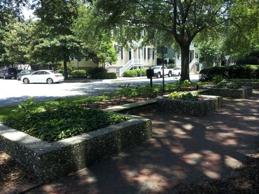 Benches with gardens