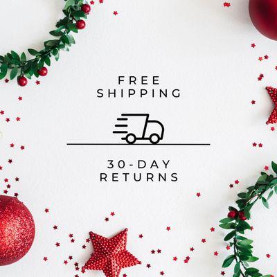 Enjoy free shipping and 30-day returns this holiday season!