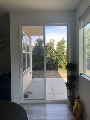 Before replacing with dual pane energy efficient glass with pet/doggy door.