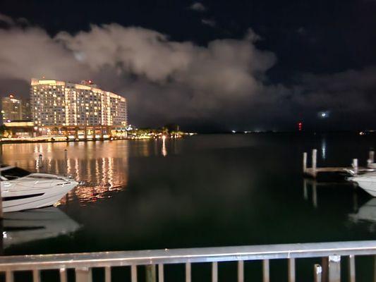 Nighttime view from the dining area