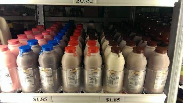 Fresh, flavored milk produced at a local dairy farm!