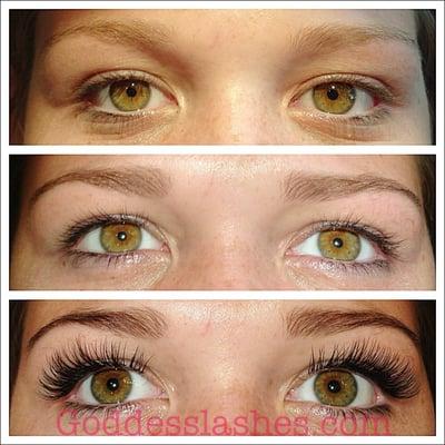 Goddess lash and brow tint and lash extensions makeover