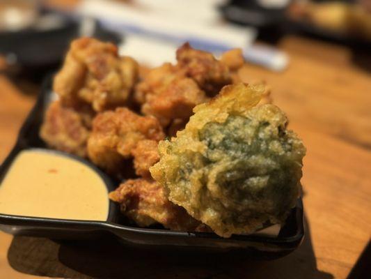 Chicken Karage and broccoli tempura