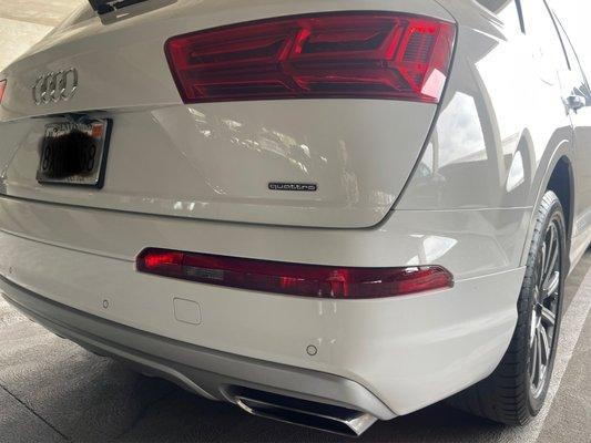 Tail lights and bumper damage fixed