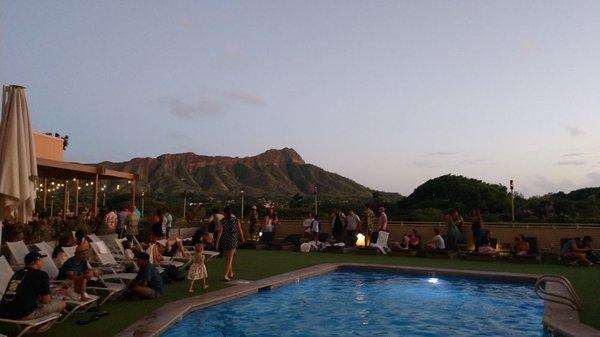 View from "The Deck" in Waikiki with Diamond Head in the the background. Sometimes our work locations are gorgeous.