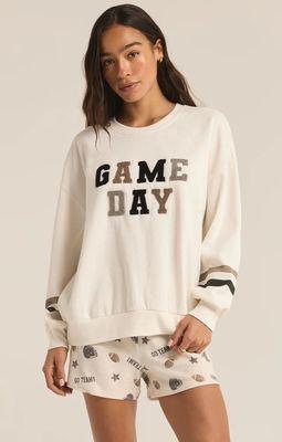 Game day oversized sweatshirt and matching football print shorts