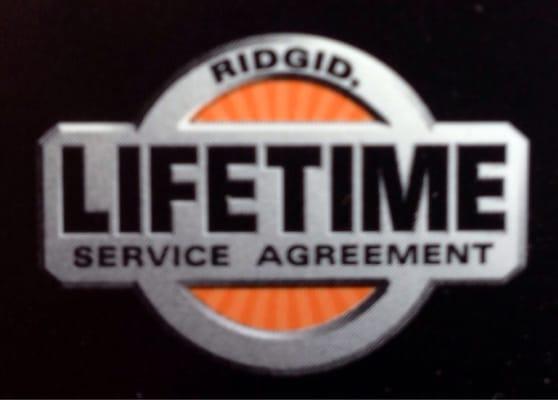 Lifetime warranty on many Ridgid products is a bonus.