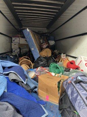 This is what the truck looked like when they opened the back of it up.  Disgusting.