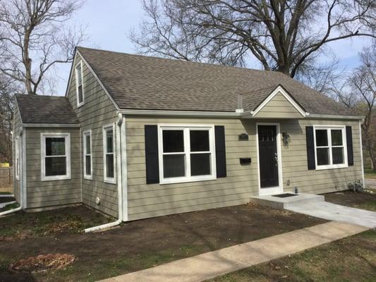 New James Hardie Siding, Replacement Windows, Seamless Gutter System, New Roof, Entry Door and Details, Shutters, House #'s, Lights, Mailbox