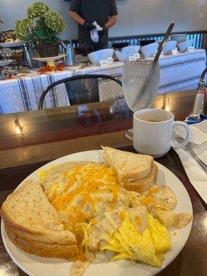 Country eggs with sourdough!