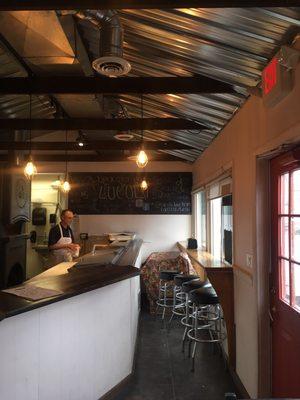 Inside small dining area