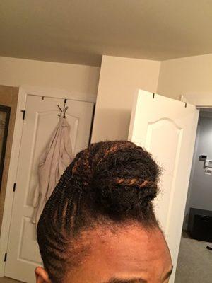 Done by Octavia at the Temple Hills location in 2016. Photo taken after 2 days. I do wrap my hair every night.  Do not book with Octavia