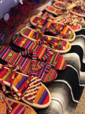 Colorful hand crafted sandals from Central & South America