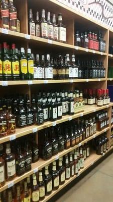 Liquour selection mostly low end stuff