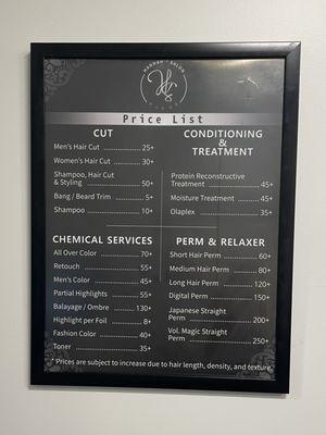 Price List