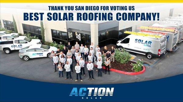 Action Solar wins BEST SOLAR ROOFING company in the San Diego Reader's Best-Of 2020 Poll!