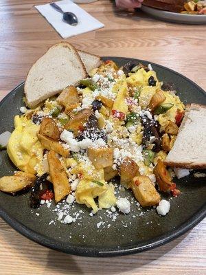 Farm Scramble with feta