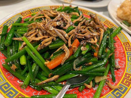 Veggies with anchovy fishes