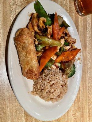 Hunan Chicken, Fried Rice, Egg Roll