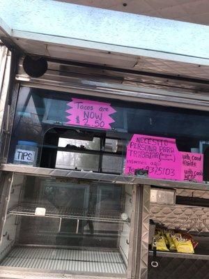 Tacos are now $2.50 not including the Lengua tacos