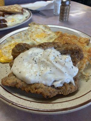 Chicken fried steak and gravy