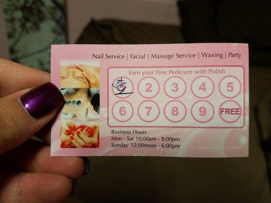 They started having loyalty cards which is nice