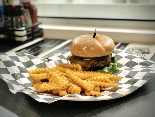 The Puck burger & fries