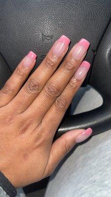 Fill in with pink tips