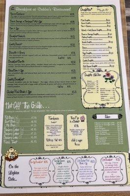 Full breakfast menu