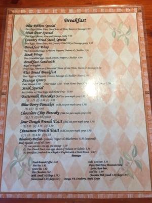 The menu