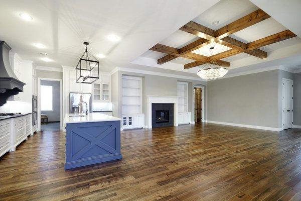 Our reclaimed beech/maple mix hardwood flooring is one of our customers' favorites