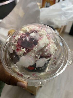 Raspberry cheesecake gelato