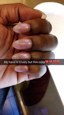 Full set, almond in a bubble bath color