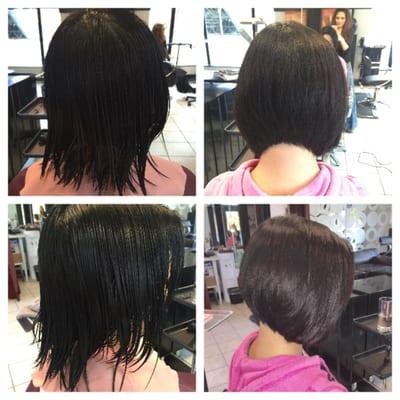 A-line Gradation Bob style is good for person has straight hair