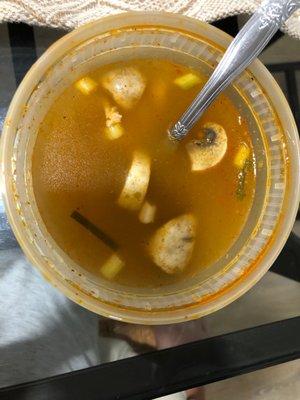 Tom yum soup with chicken