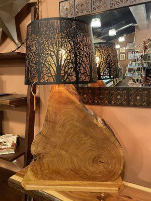 Handcrafted wood / metal lamp