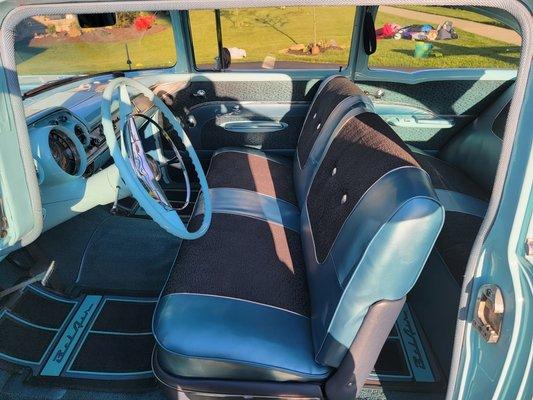 Interior of 1953 Chevy Bell Air after full detail