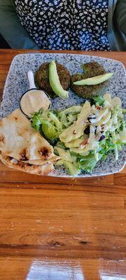 Chicken and kale patties with apple salad