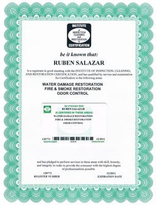 Water Damage Restoration License