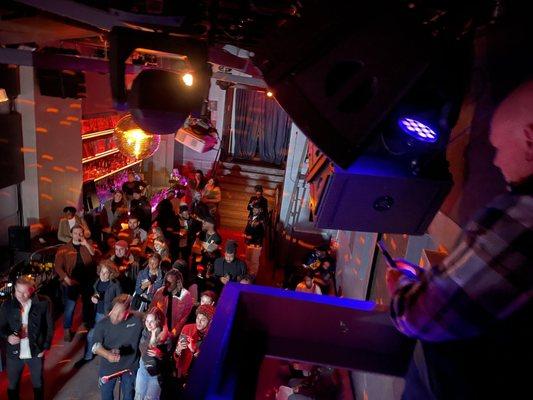 Upstairs view of the stage