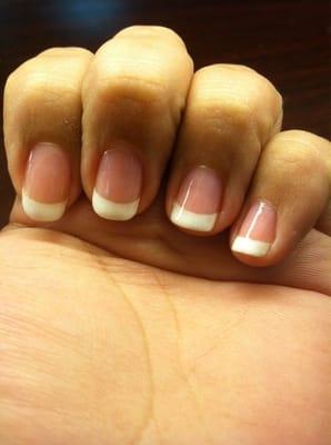 American manicure over natural nails