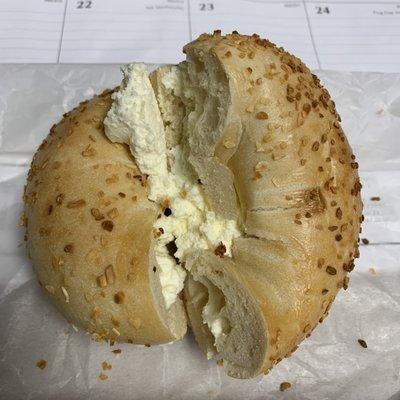 My favorite: Onion Bagel w/ Cream Cheese