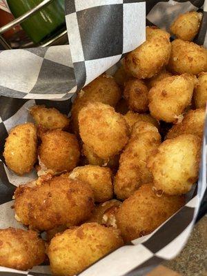 Cheese curds - best I've had - dip in bbq sauce!