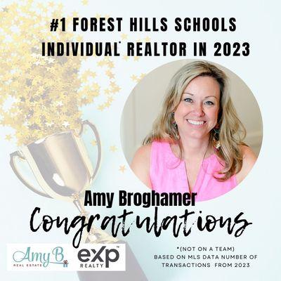 I'm beyond thrilled to share some incredible news with you all - I'm the #1 Forest Hills School District Individual Realtor for 2023