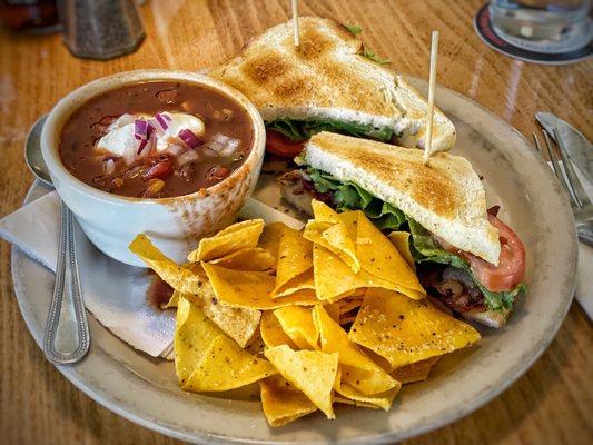 BLT with vegan chili side