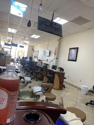 Inside nail salon