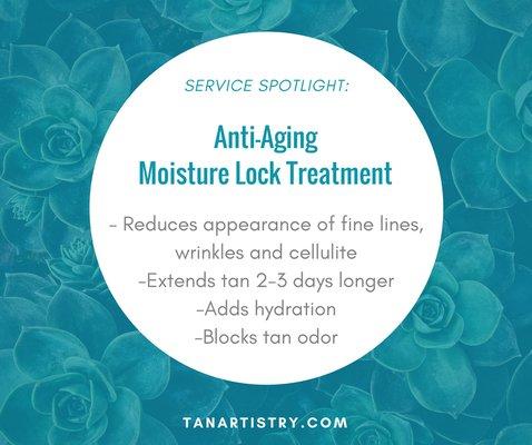 Add on our anti-aging moisture lock treatment to your tan!